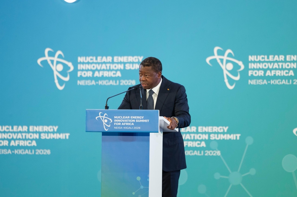 President Faure Essozimna Gnassingbé  delivers his remarks at the Nuclear Energy Innovation Summit for Africa on Tuesday, May 19. Photo by Village Urugwiro