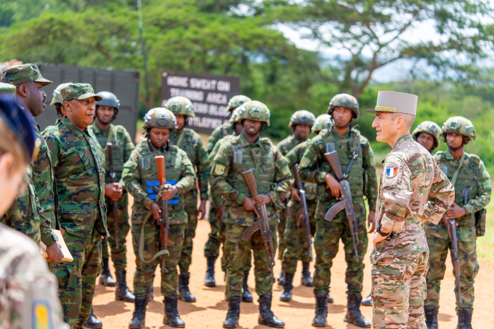 The Commander of the French Africa Command, Major General Pascal Ianni visits the Combat Training Centre Gabiro.