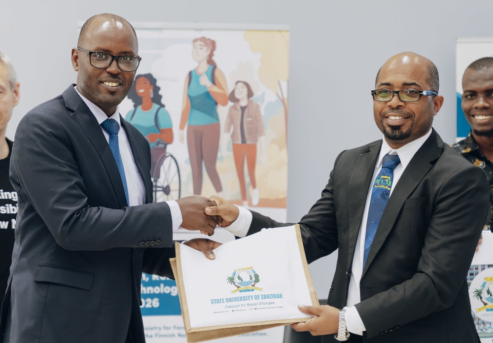 University of Rwanda Vice Chancellor Didas Kayinamura during the event at the University of Rwanda’s (UR) Regional Centre of Excellence in Biomedical Engineering and e-Health (CEBE) at Kigali Innovation City,