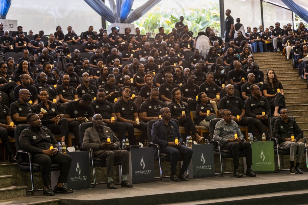 RSSB Staff and management during the event at Kigali Genocide Memorial.