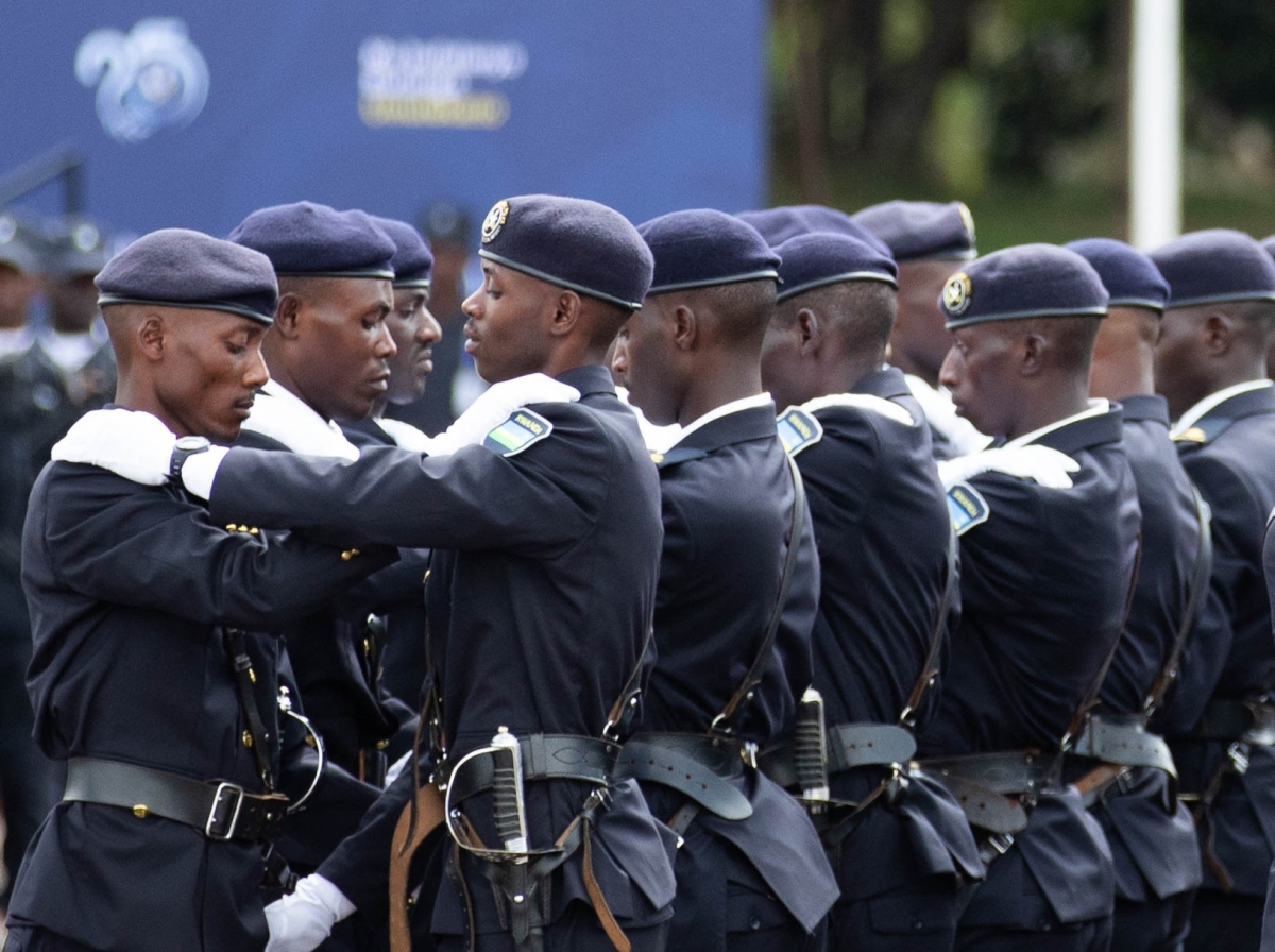 The newly commissioned 436 officers after they completed the Cadet Police Course at the Police Training School, Gishari in Rwamagana District, on Wednesday, May 27. Photos by Dan Gatsinzi.