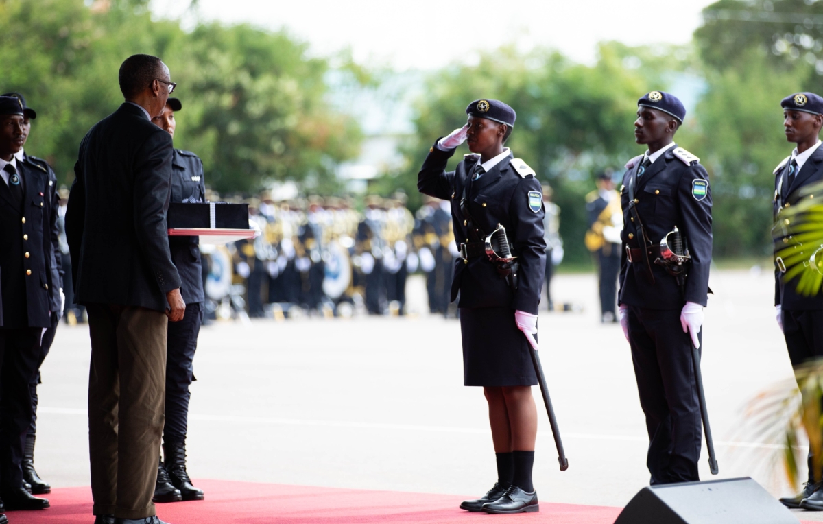 President Paul Kagame on Wednesday, May 27, commissioned 436 officers into the Rwanda National Police. Photos by Dan Gatsinzi.