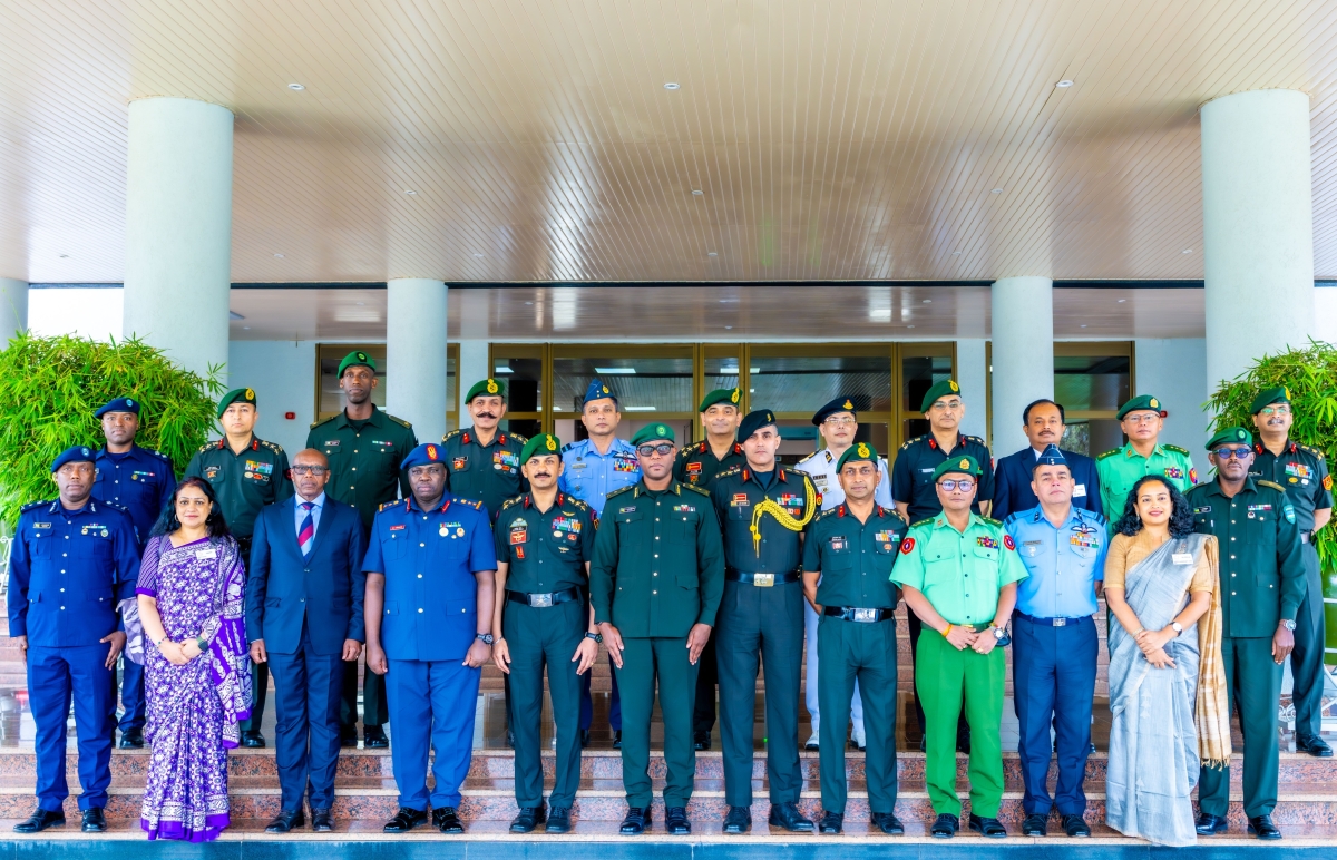 Rwandan officers and the visiting delegation pose for a group photo during their study tour to Rwanda, that is taking place from 1–6 June 2026.