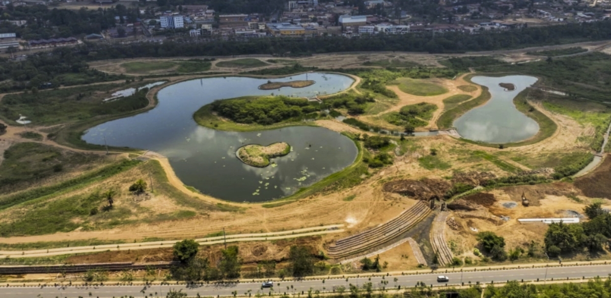 Two artificial ponds under construction at Gikondo Wetland, the former Gikondo industrial park in Kigali. File