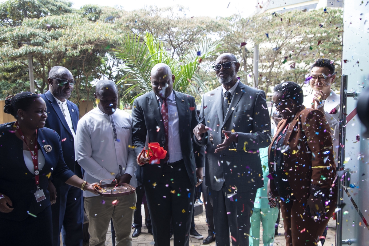Bank officials and customers officially open Equity Bank Rwanda's Nyamirambo branch.