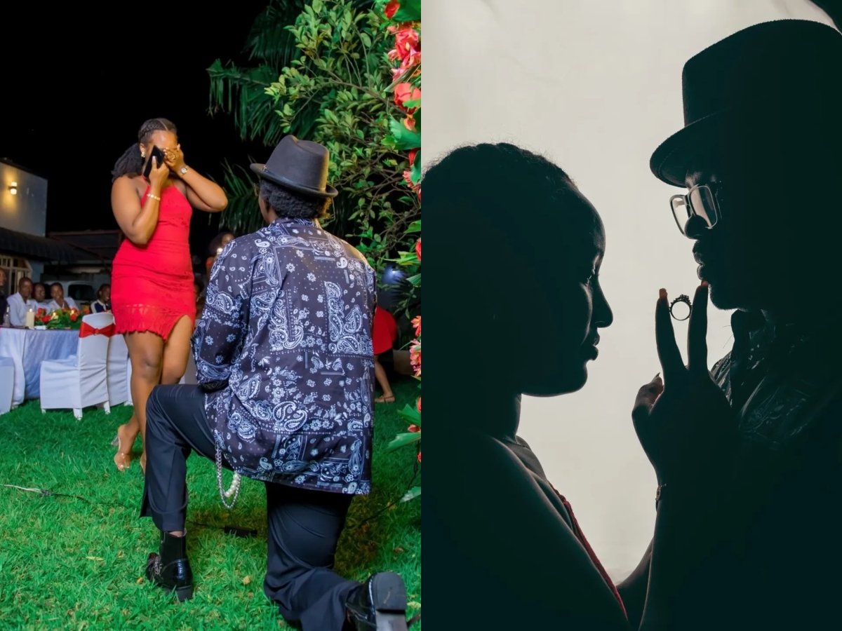 Photos from the proposal show B-Face kneeling before Ada and presenting her with a ring during an intimate ceremony.