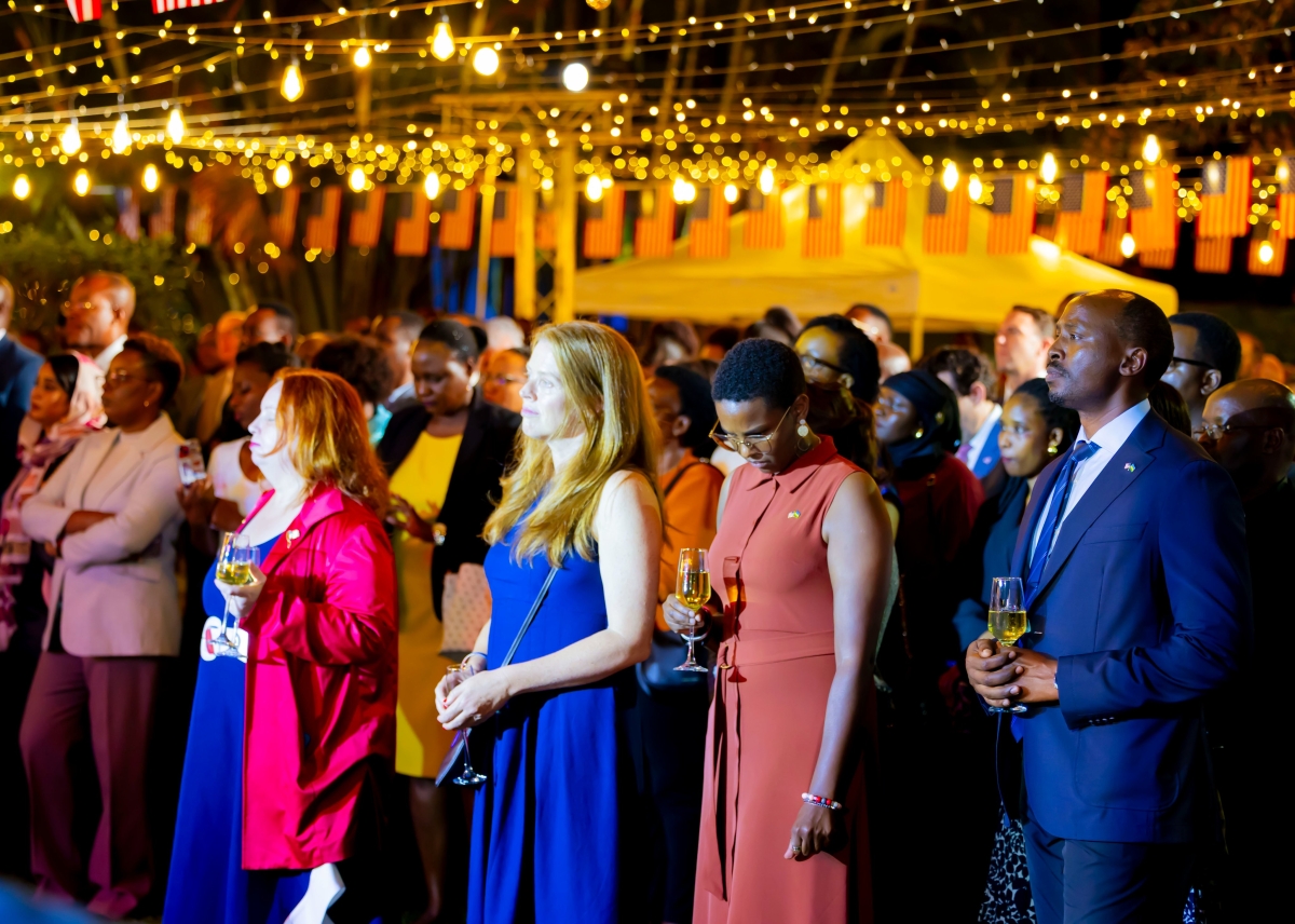 Delegates during a reception to celebrate the 250th anniversary of American independence and 64 years of diplomatic relations between Rwanda and USA.