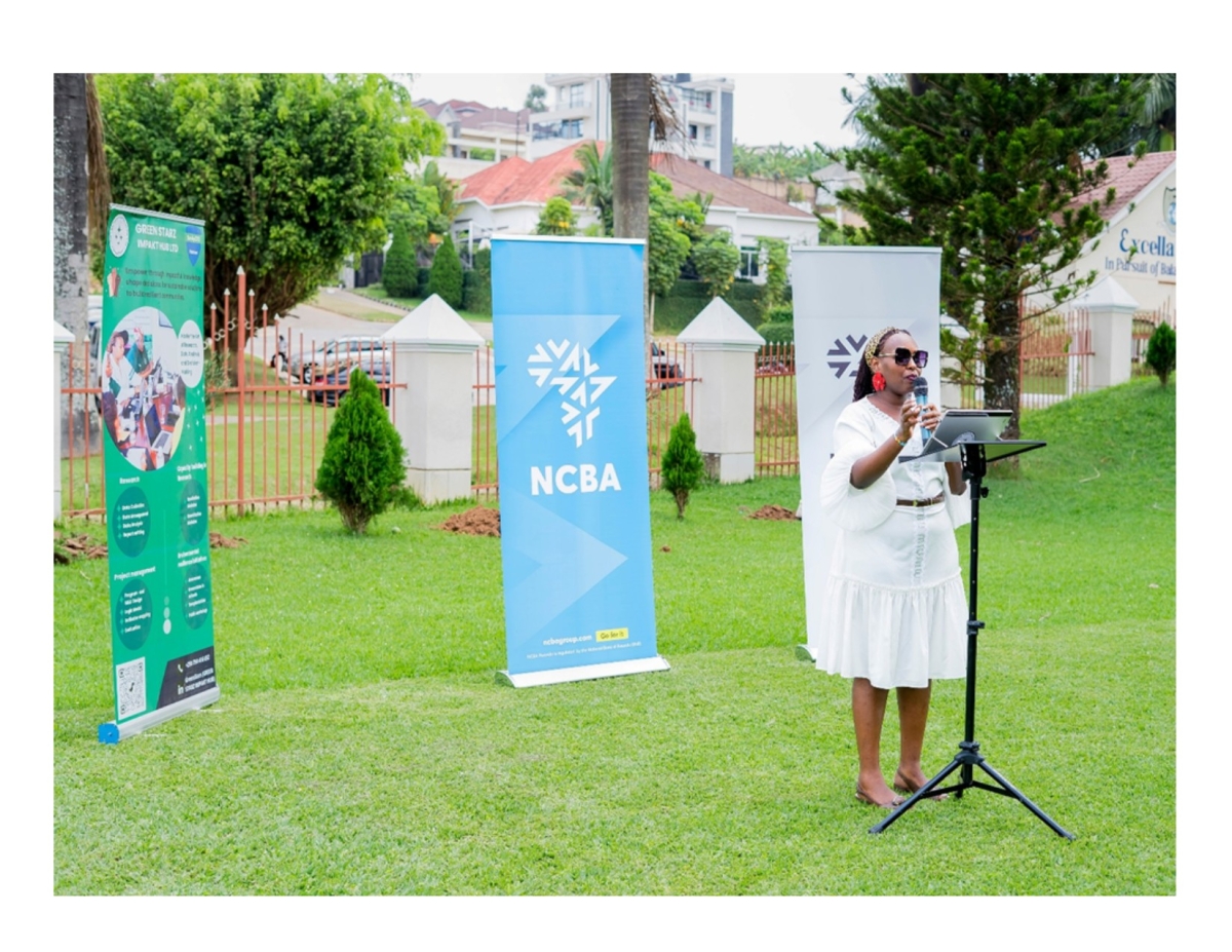 Abigael Miriam Bisimwa of GreenStarz Impakt Hub speaks at the event (courtesy)
