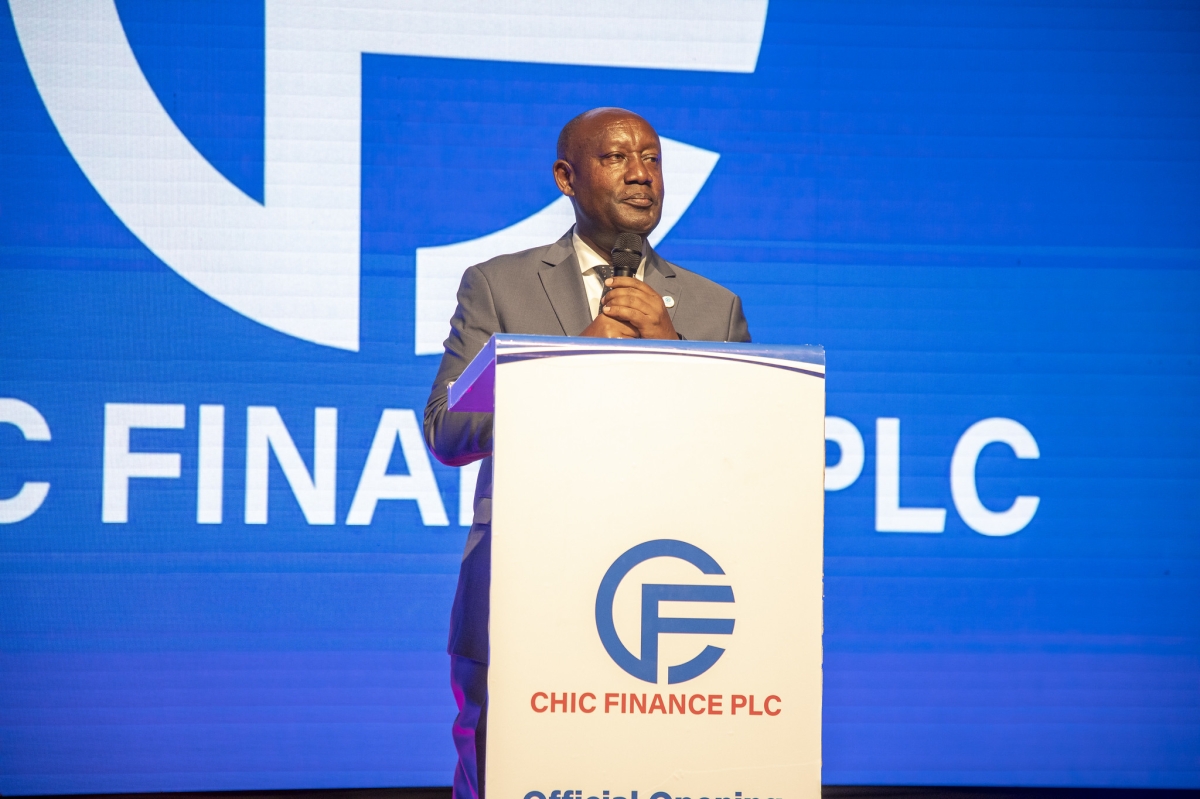 André Bitwayiki, Vice Chairman CHIC Ltd addresses participants at the launch.