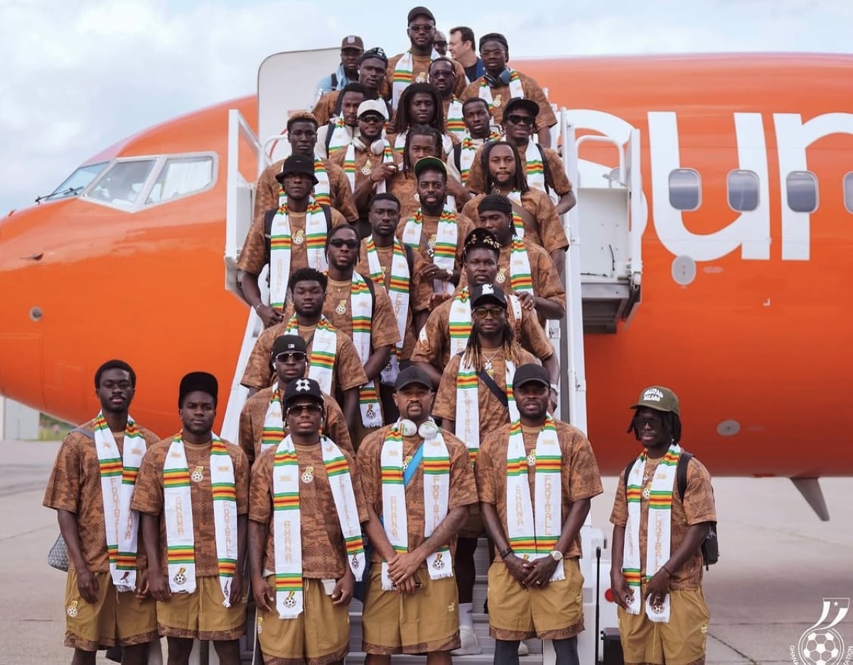 Ghana's Black Stars in their Kente fashion.