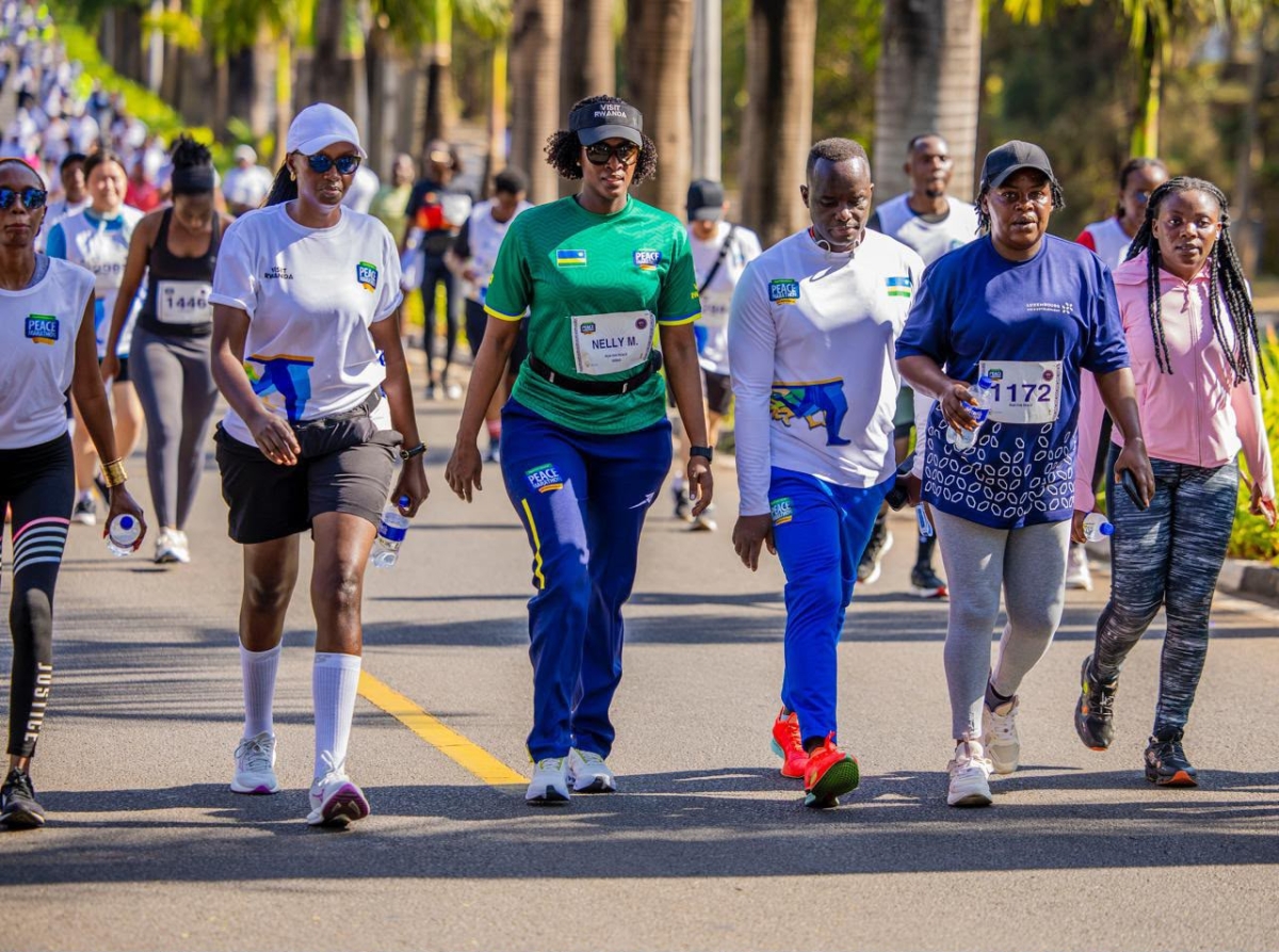 Sports Minister Nelly Mukazayire also participated in the 10km Run for Peace