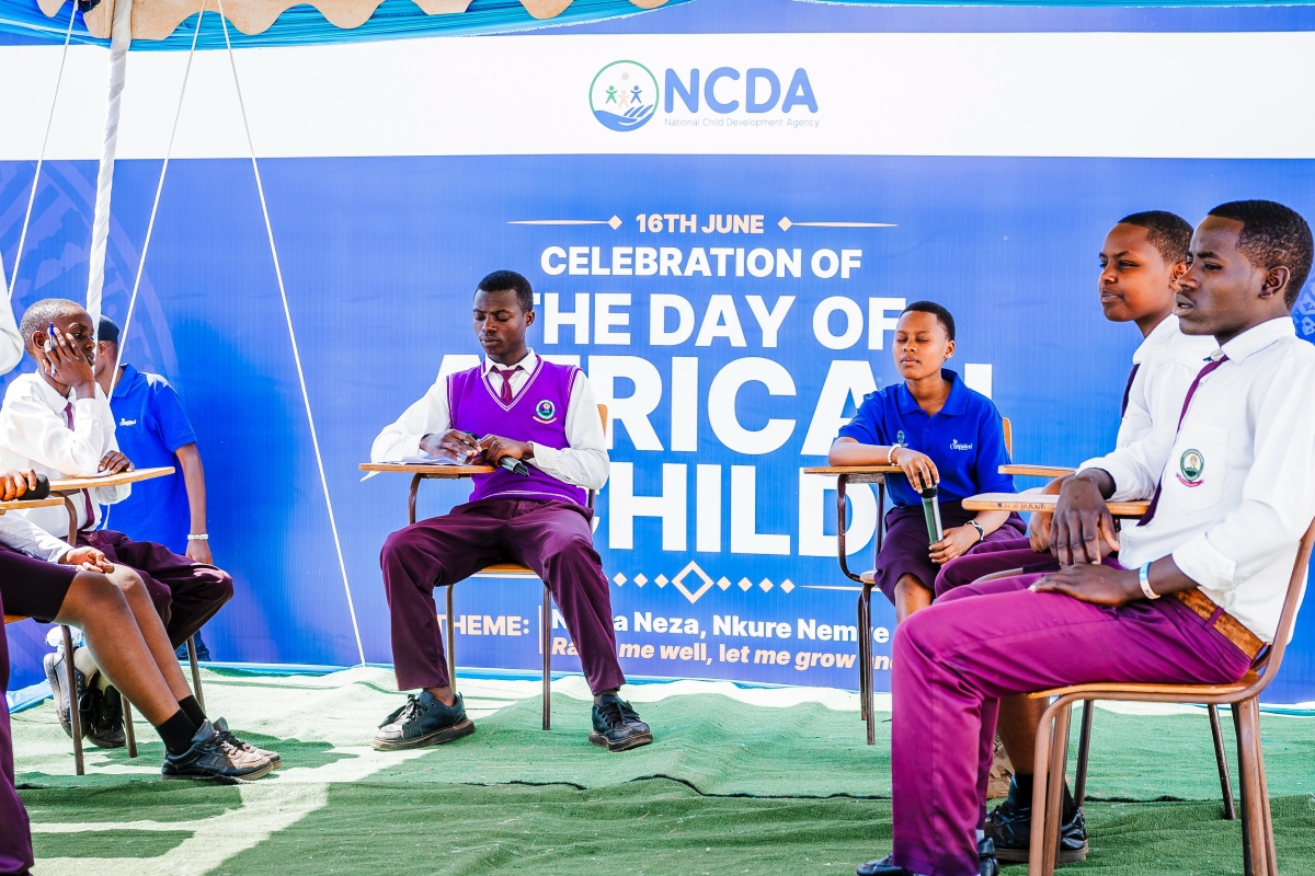 Children during a debate session as they celebrated the African Child Day in Kayonza, the sessions emphasised on the importance of parental care in nurturing a child into promising citizen with value
