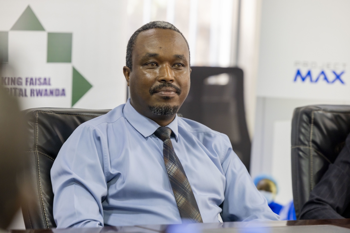 Dr. Augustin Sendegeya, Chief Medical Officer at King Faisal Hospital speaks to journalists about the initiative.