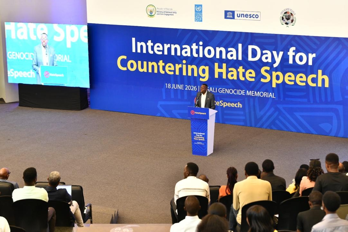 Participants at the event to mark the International Day for Countering Hate Speech  at Kigali Genocide Memorial on June 18. Courtesy