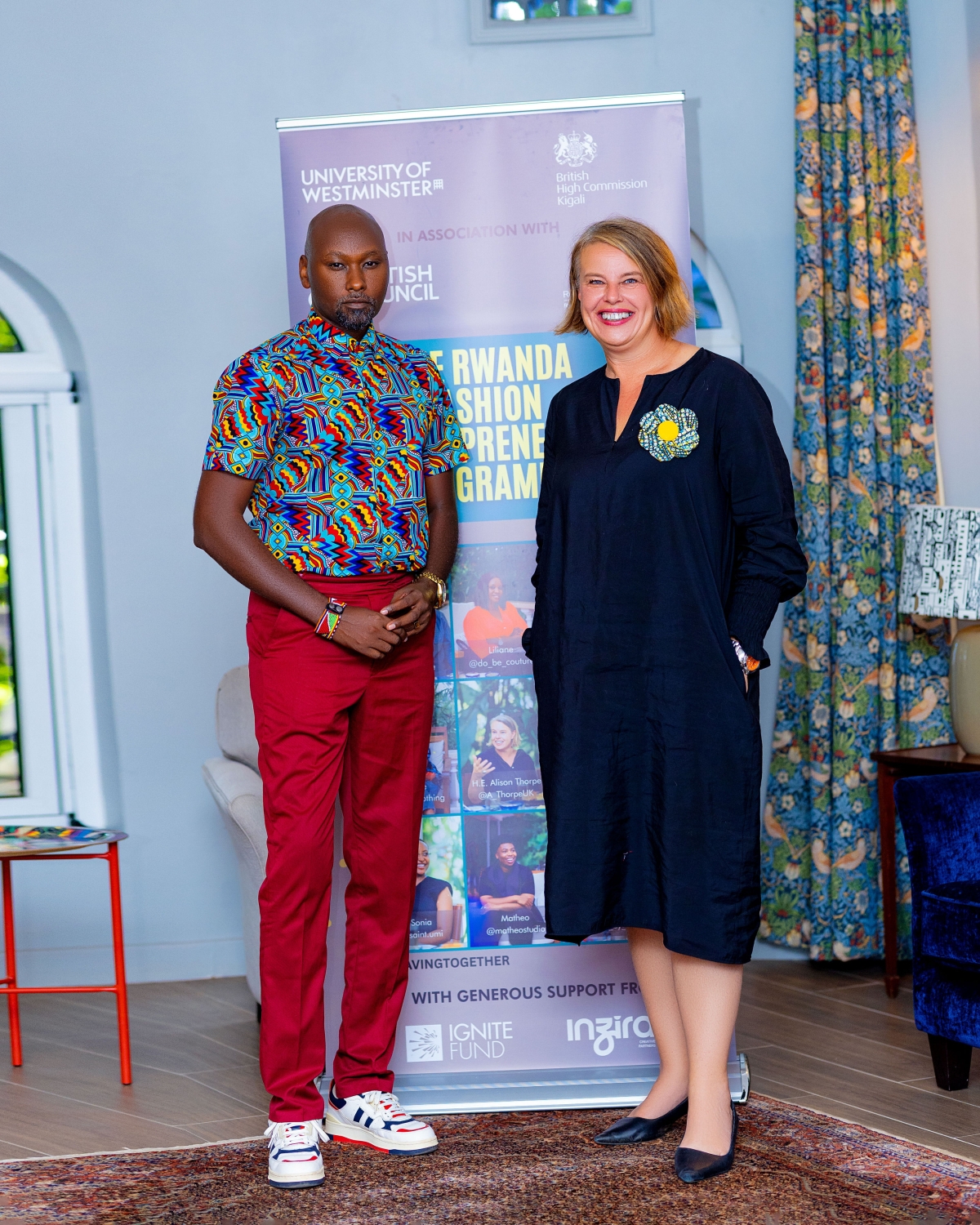 High Commissioner Alison Thorpe and Franco Kabano