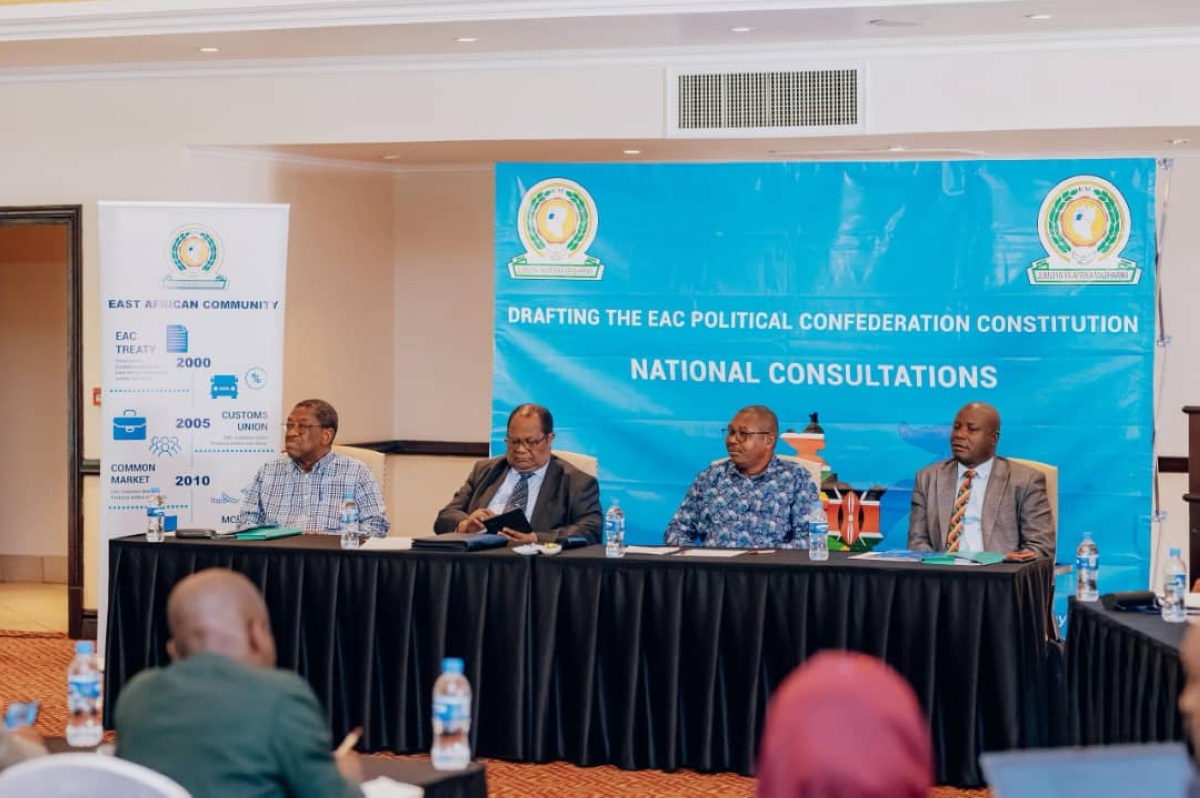 Officials during the consultations on drafting the proposed East African Community Political Confederation Constitution held in Rubavu on Monday, June 22.