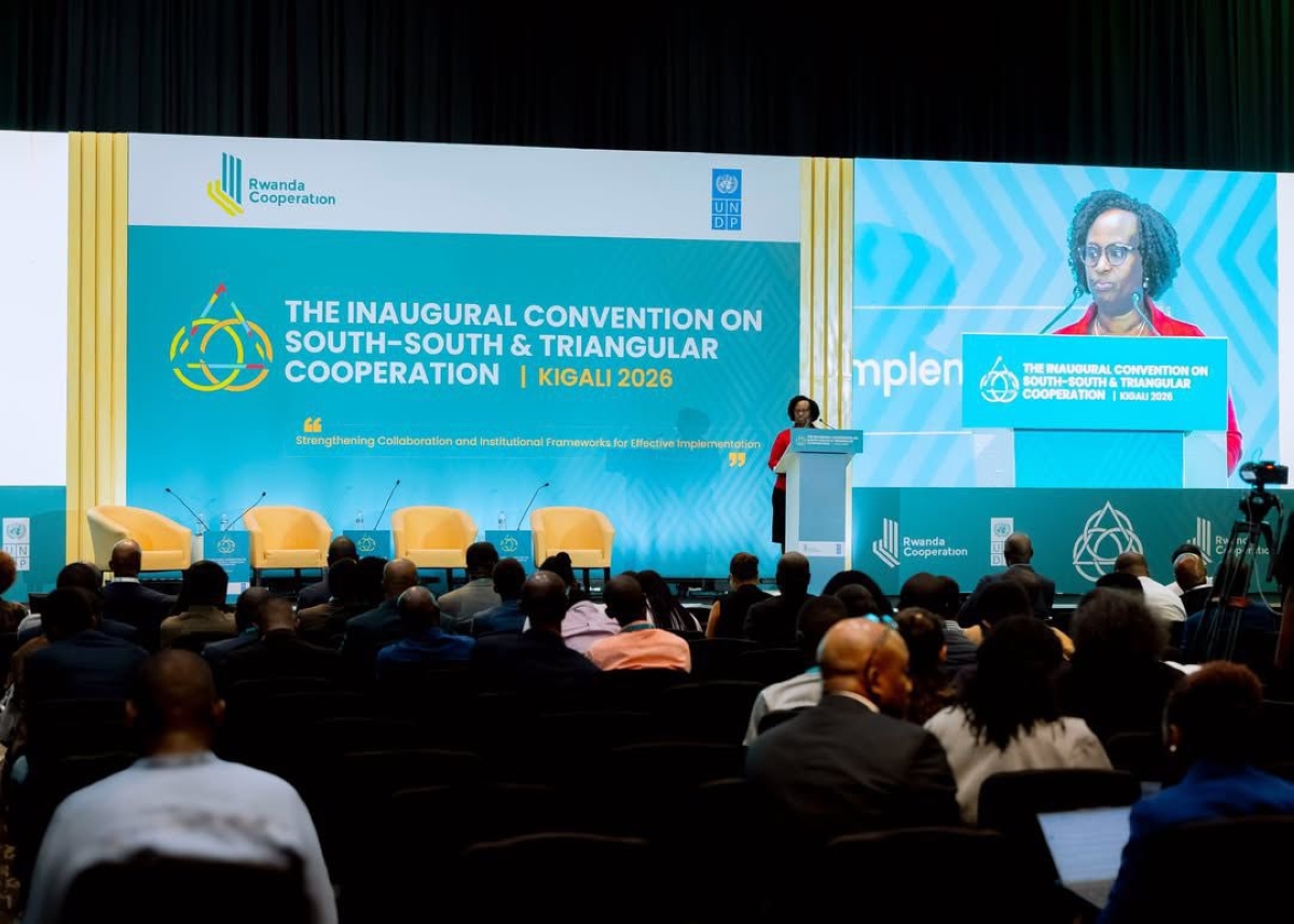 Rwanda’s Minister of State for Foreign Affairs and International Cooperation, Usta Kaitesi speaks during  the closing the two-day meeting in Kigali  on June 23. Courtesy