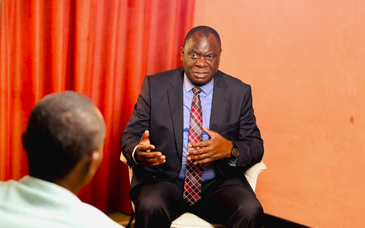 Aggrey Ambali, Chair of AATF’s Board of Trustees speaking during an interview with The New Times on June 20 in Kigali