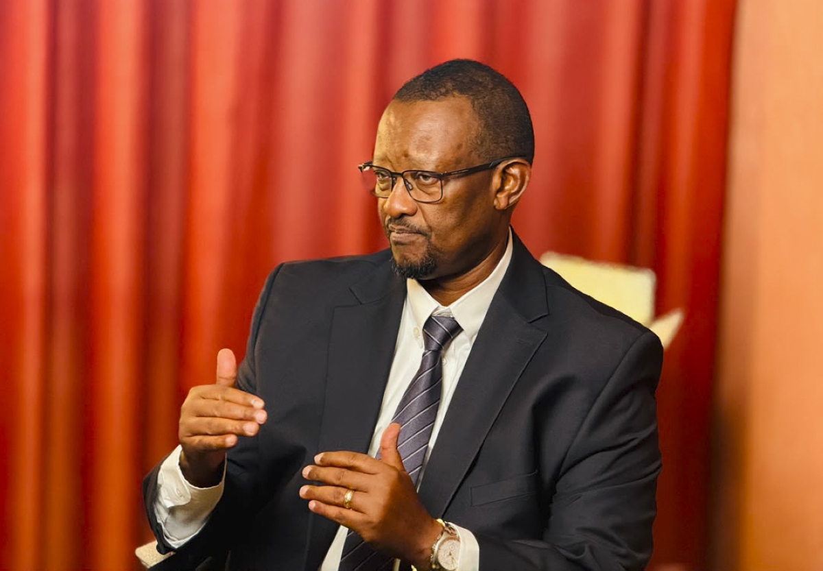 Canisius Kanangire, AATF’s Executive Director, responds to questions about Rwanda's agri-biotech programme during an interview with The New Times, on June 20 in Kigali
