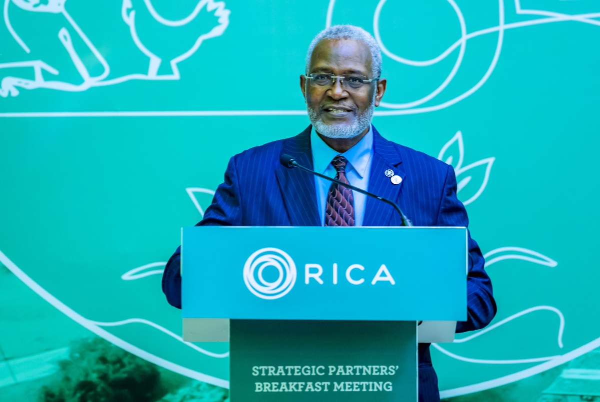 RICA's Interim Vice Chancellor, Dr. Olusegun Adedayo, addresses participants at the meeting.