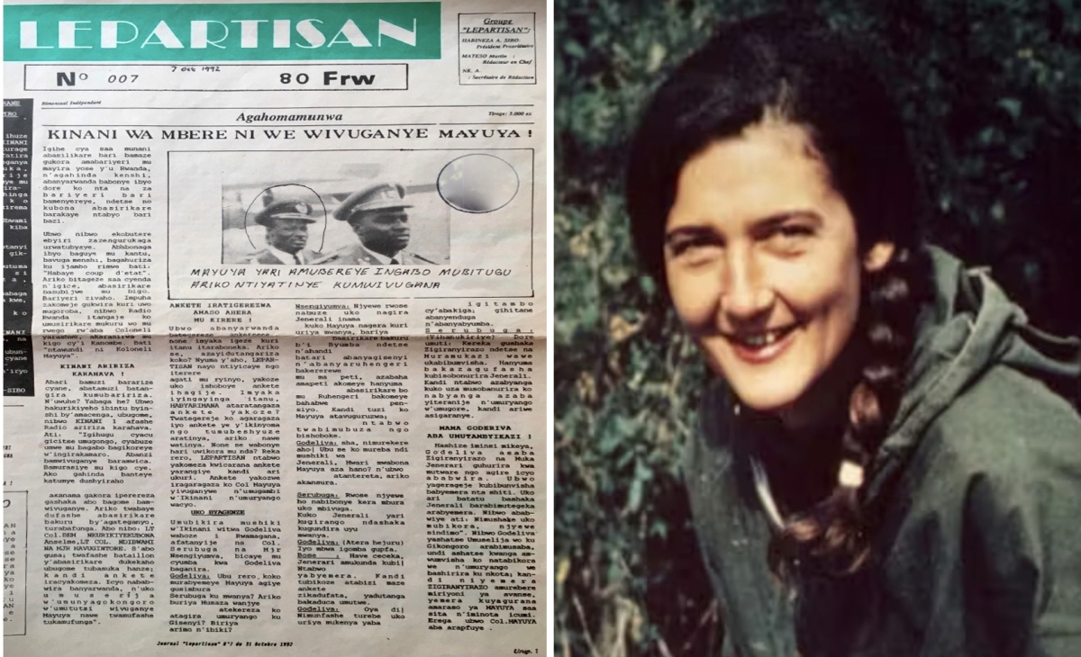 Le Partisan, 7 October 1992 – Accusations, public and in secret, were rife that Habyarimana and his family were behind Col. Mayuya’s murder – with Z being central to the plot; Right: the gorilla expert Dian Fossey – an earlier victim of Z and Akazu.