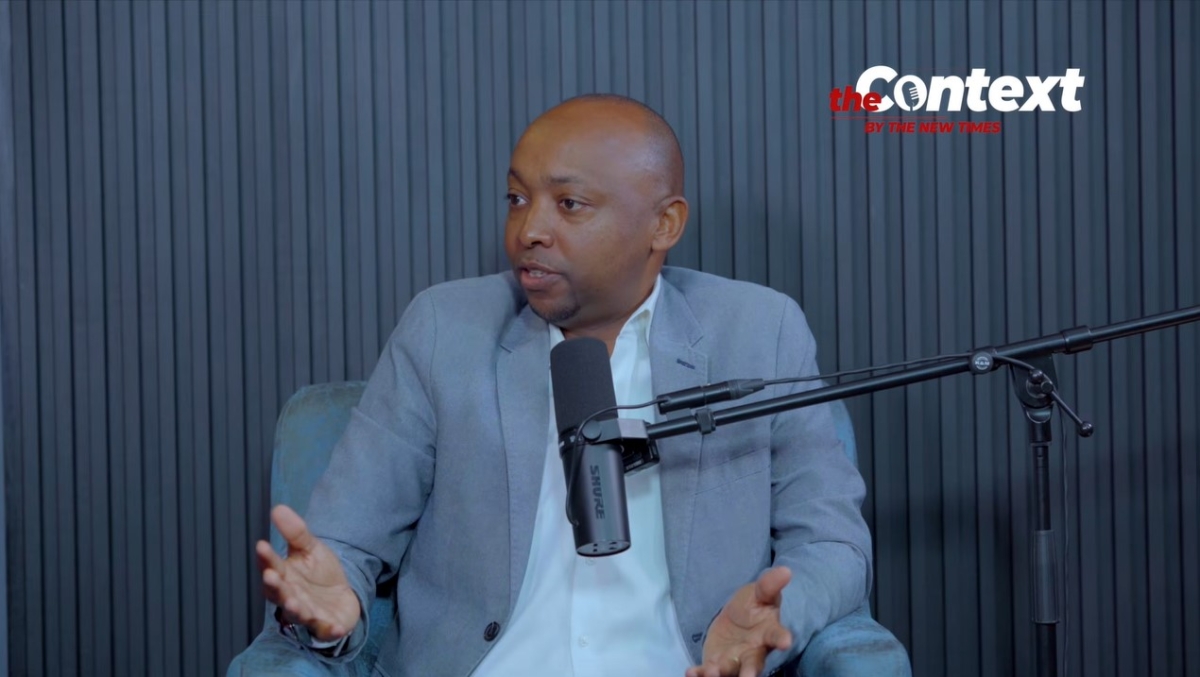 Aubin Rukera, Chief Executive Officer of Ecofleet Solutions, speaks to The New Times during The Contest episode. Courtesy