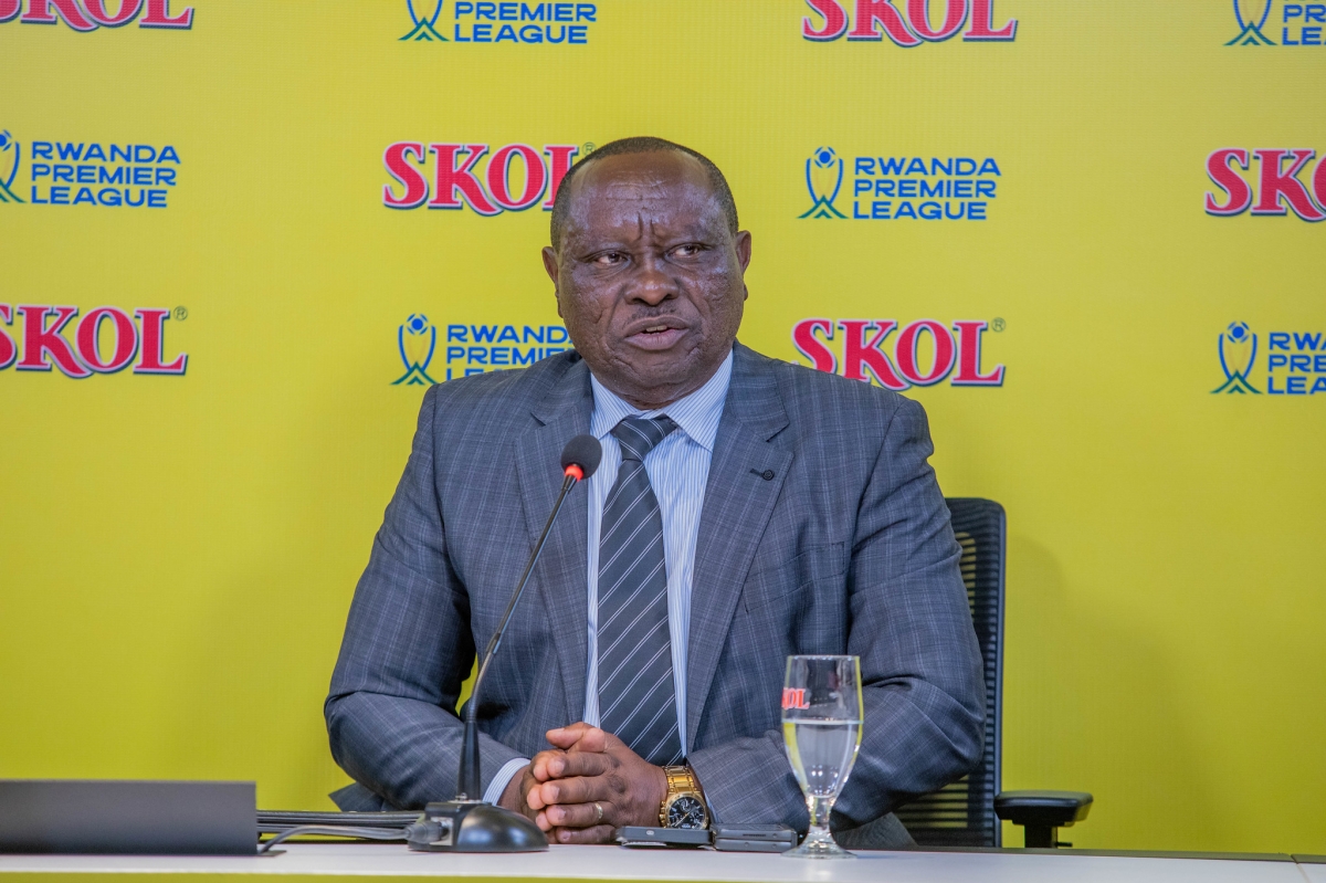 BK Pro League President Hadji Mudaheranwa speaks at the event.