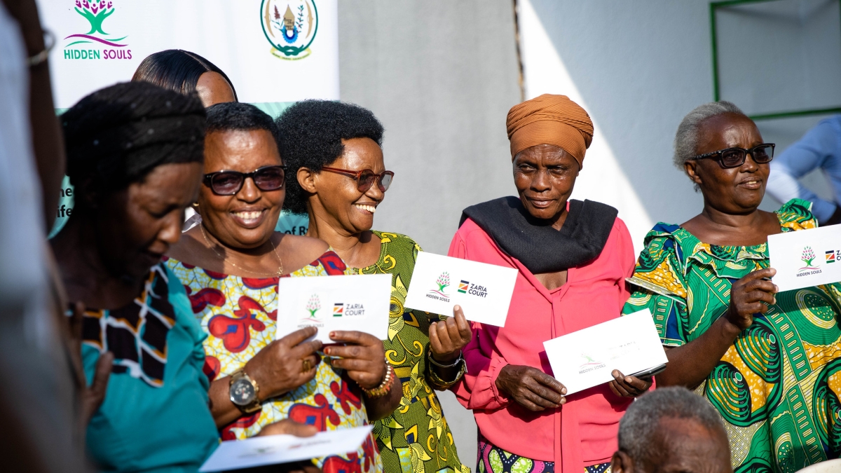 Survivors during an interaction session with visitors at the  Genocide Survivors Village in Mageragere Sector, Nyarugenge District, on Tuesday, June 30.