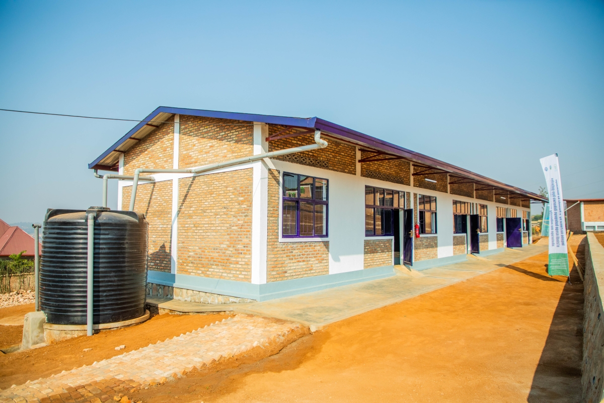 An outside view of one of the classrooms built by the RDF and RNP as part of Kwibohora 32 anniversary celebrations.