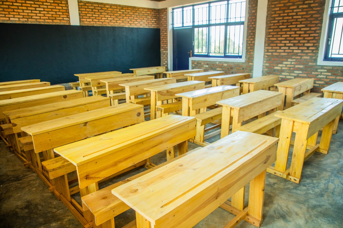 Inside one of the classrooms build by the RDF and RNP as part of Kwibohora 32 celebrations.