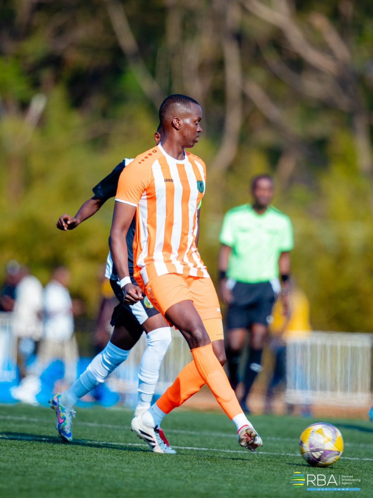 Republican Guard skipper Ian Kagame in action during Saturday's final against BMTC Nasho at Kigali Pele Stadium. Photo by RBA
