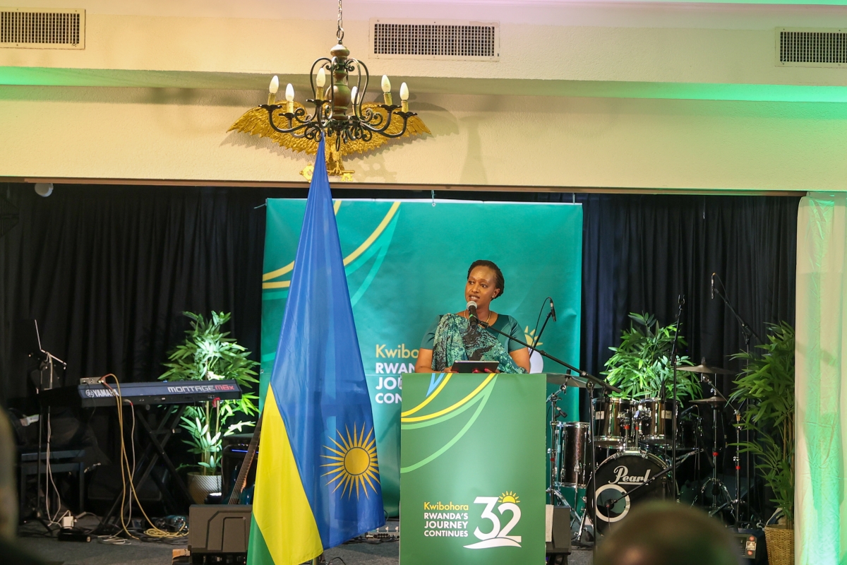 Ambassador Urujeni Bakuramutsa paid tribute to the RPA fighters, saying their courage and sacrifice laid the foundation for today's Rwanda. 