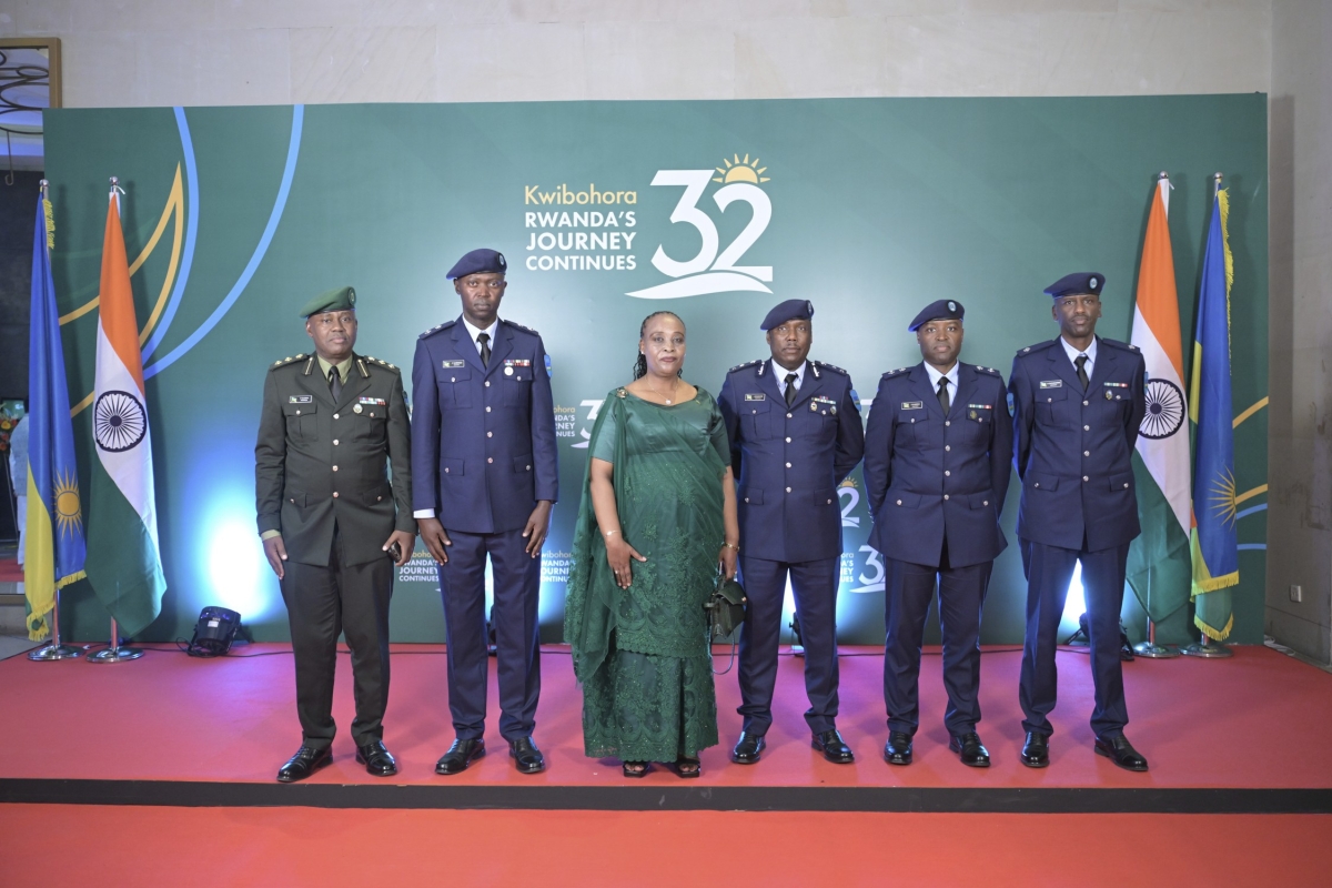 Amb. Jacqueline Mukangira poses for a photo with officers.