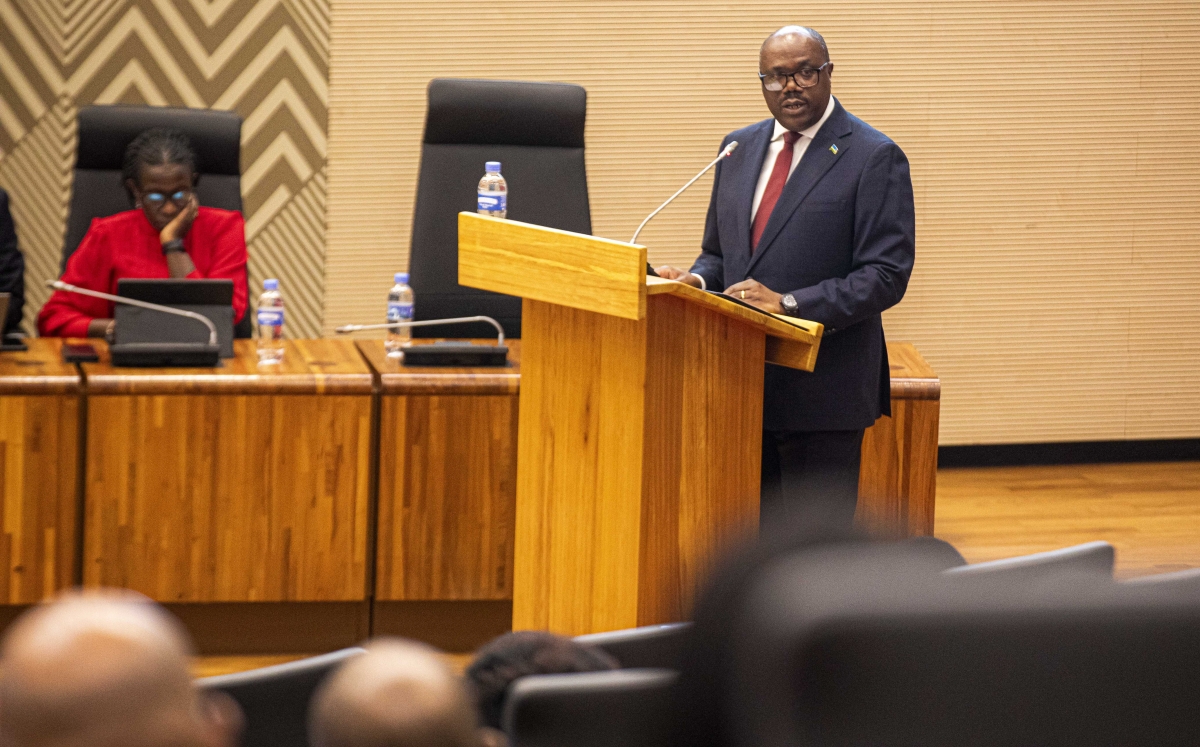 Prime Minister Justin Nsengiyumva addresses Members of Parliament, while presenting the government's activities under the theme, Strengthening Rwanda's Resilience to Internal and External Shocks, on July 9. Kellya Kez