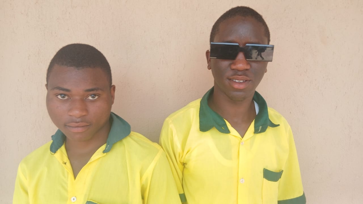 Samuel Ndayisaba (in black glasses), one of the visually impaired students who sat PLE said they got extra time to finish exams.