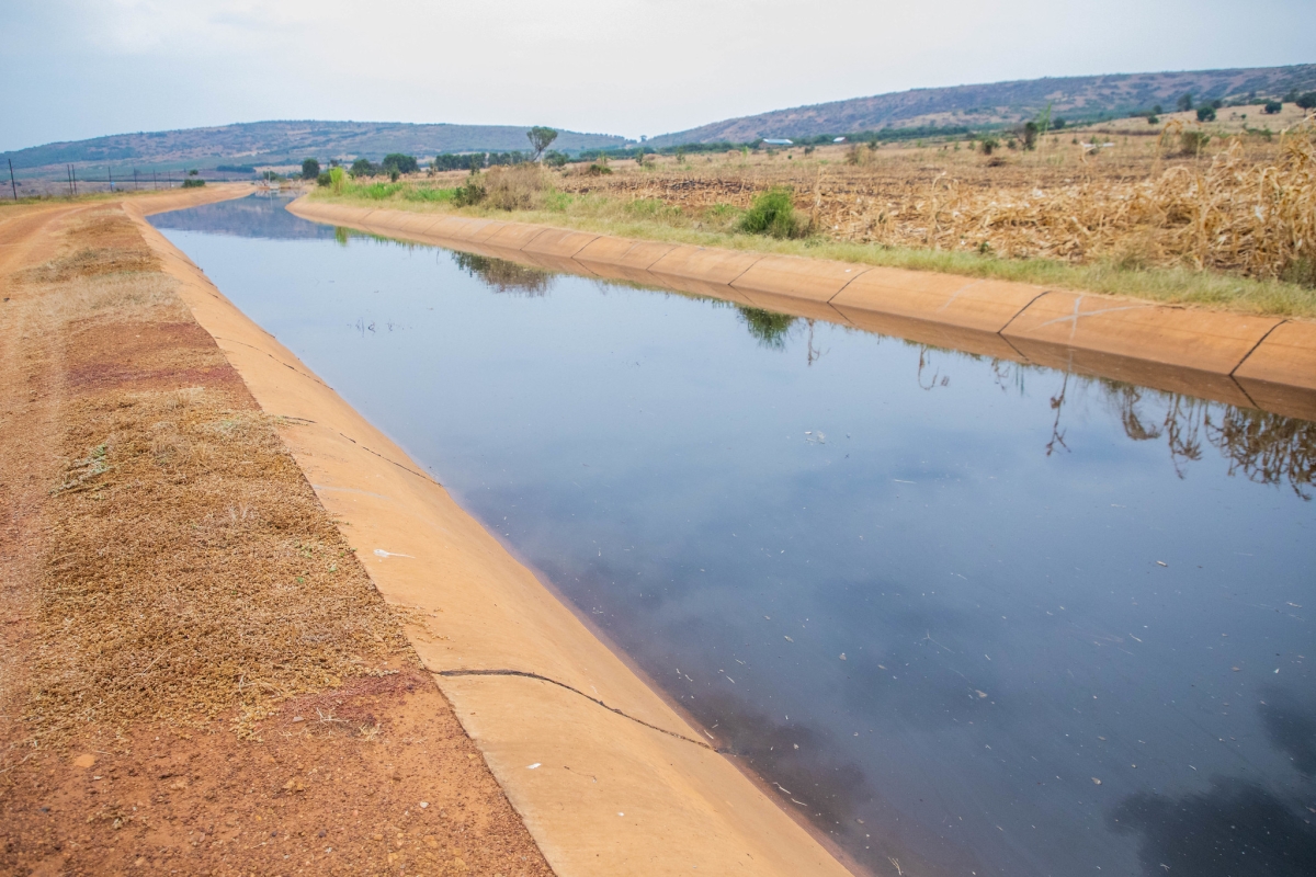 Water channel that was established at Gabiro Agribusiness Hub.