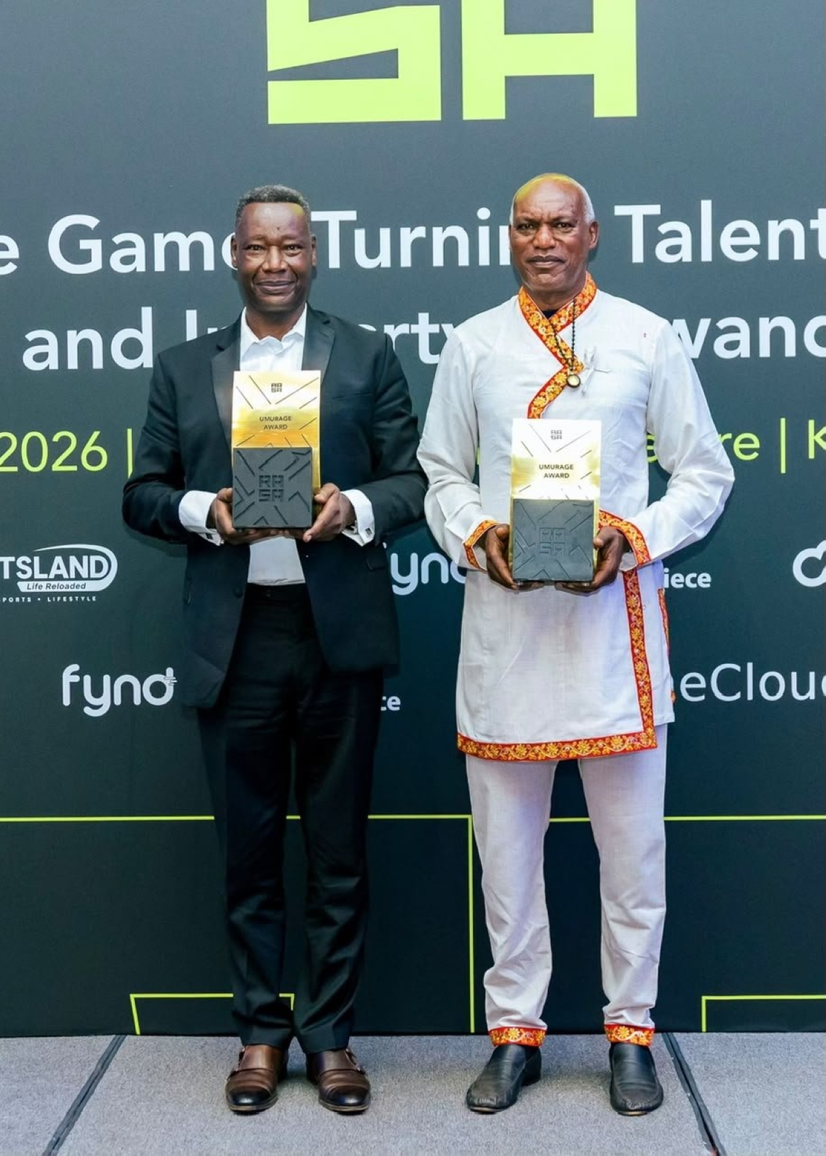 Longin Rudasingwa (“Sheriff”) and Prof. Alexandre Lyambabaje at the launch of the new award.