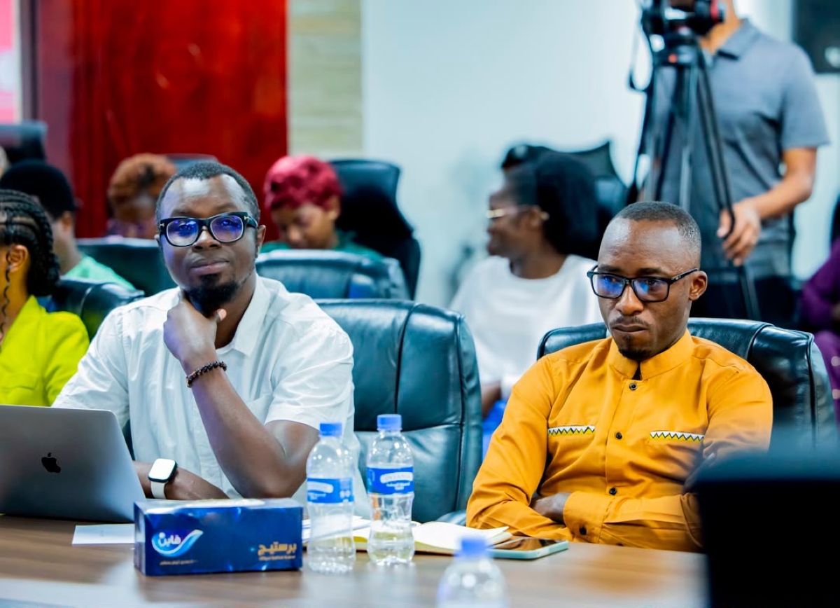 Journalists during the press conference.