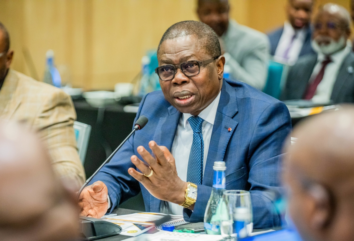 African Guarantee and Economic Cooperation Fund (FAGACE) President Ngueto Tiraïna Yambaye speaks at the meeting in Kigali