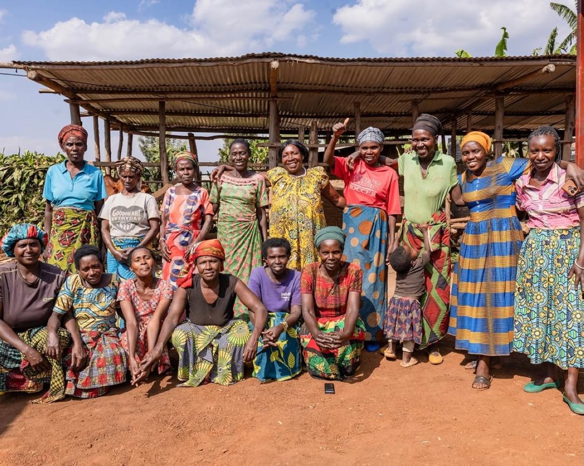 Beneficiaries of American actress and humanitarian Angelina Jolie's support in Gikomero Sector in Gasabo District.