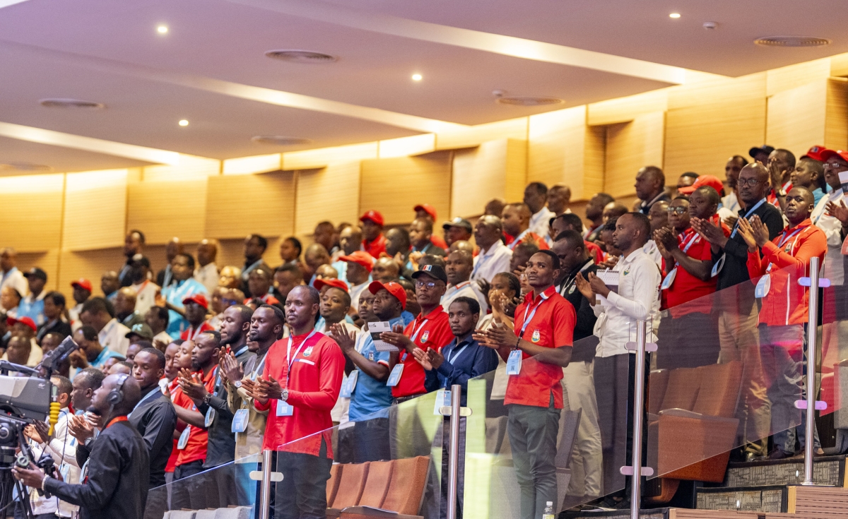 Members during a morale boosting session at the meeting.