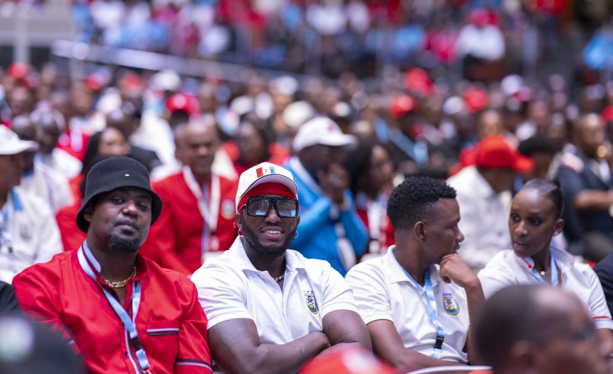 (L-R)Artistes Kitoko Bibarwa, Benjamin Mugisha aka The Ben, GenZ Comedy boss Merci Ndaruhutse and singer Bwiza also attended RPF Inkotanyi Bureau Politique Meeting.