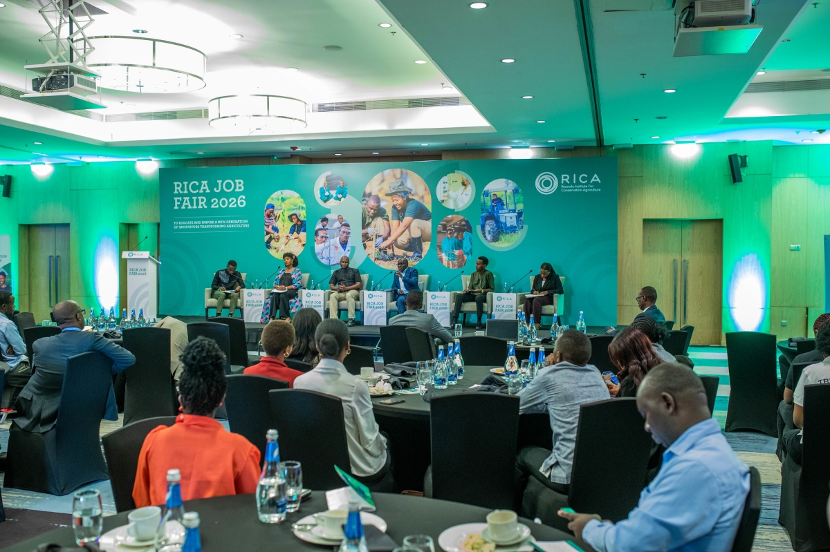 Panelists engage in a discussion at the fourth RICA Job Fair in Kigali on Friday, July 17. Courtesy