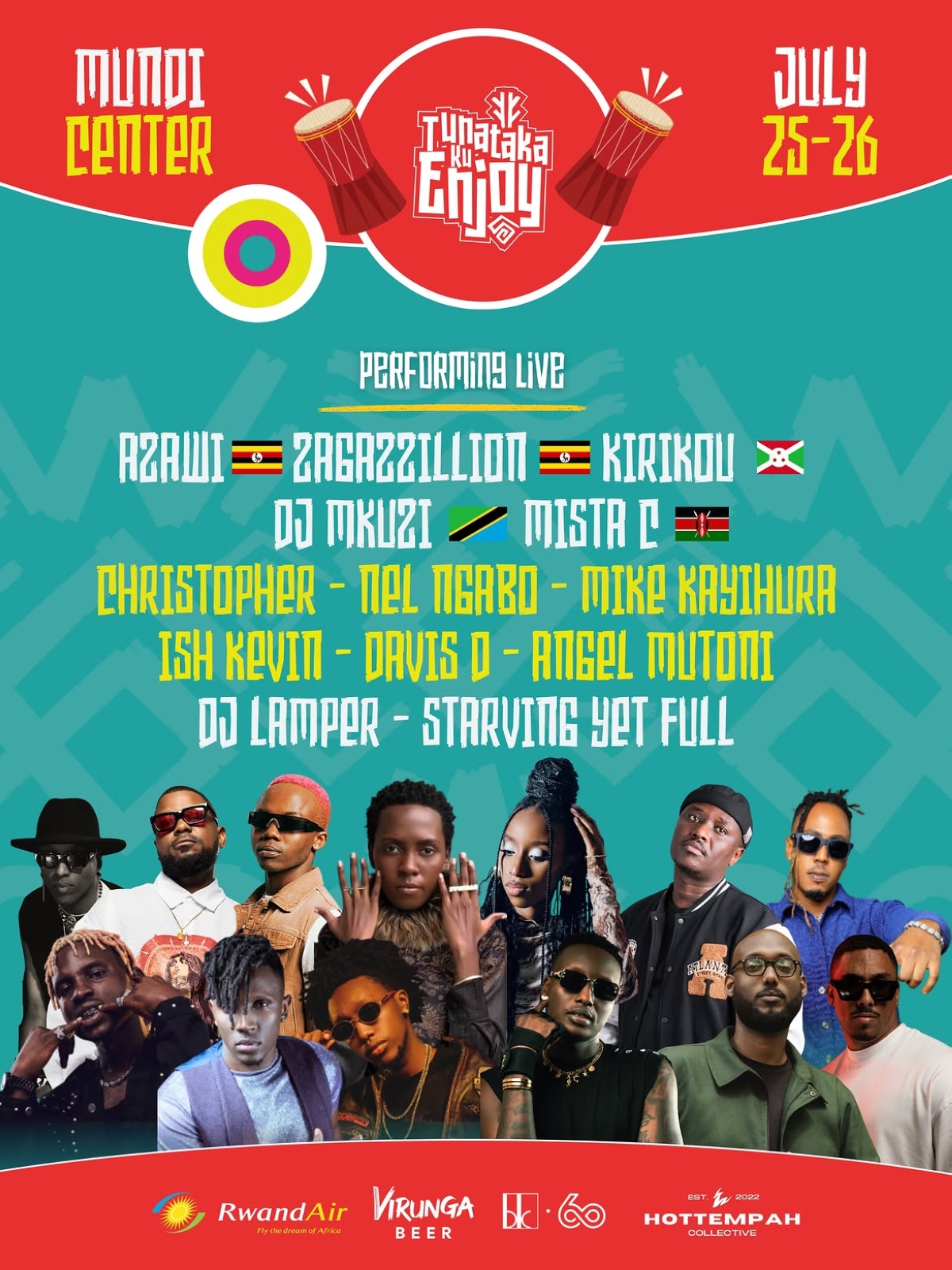 Artistes from Rwanda and across East Africa, including Azawi, Kirikou Akili and Ish Kevin, headline the third edition of Tunataka Ku Enjoy at Mundi Center this weekend. COURTESY.