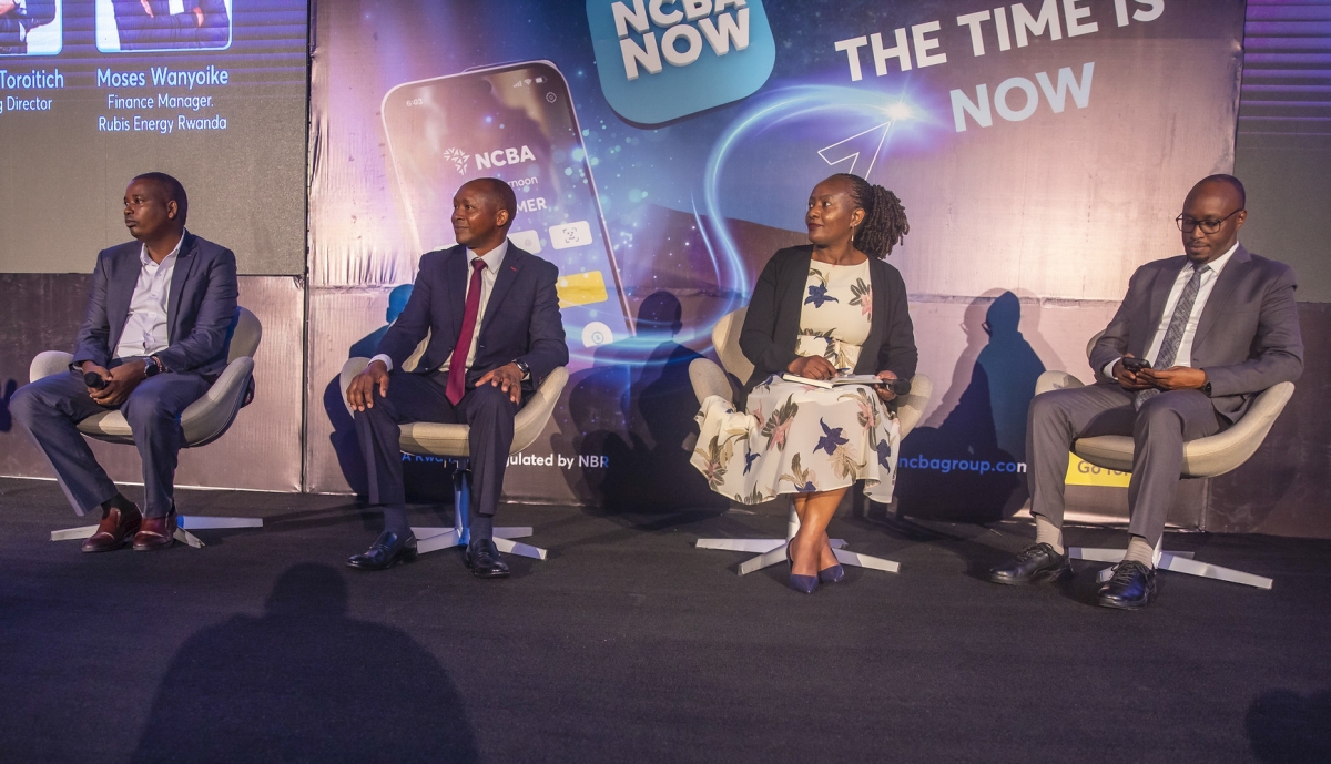 NCBA Bank Group officials and participants during the launch of two new digital platforms on Thursday, July 23. Photos by Kellya Keza.