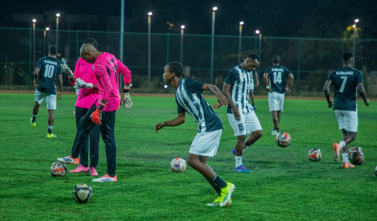 APR FC players train at Amahoro training pitch