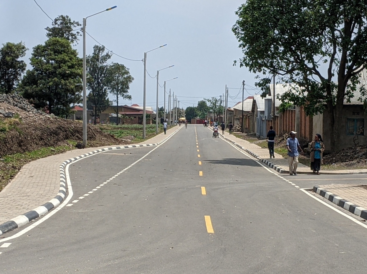 A section of newly completed road in Rubavu suburb.