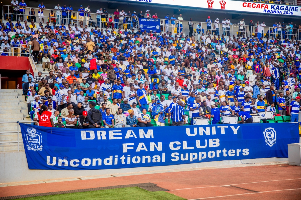 Thousands of Rayon Sports fans in celebration  at Amahoro Stadium on Sunday.