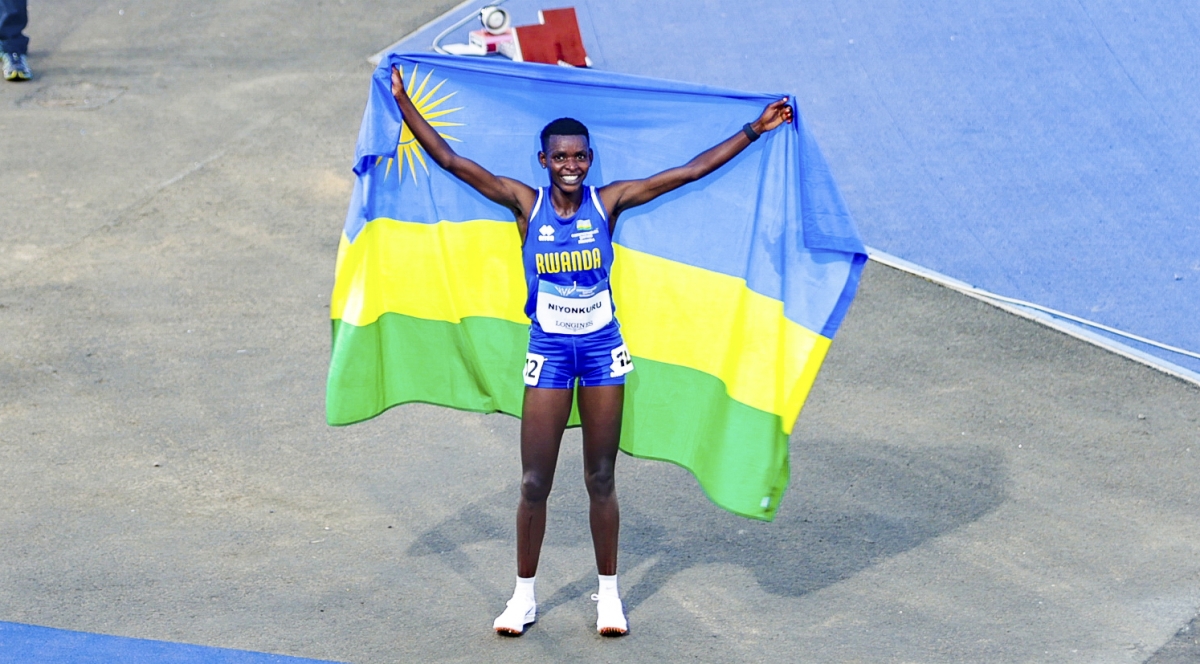 Rwandan athlete Florence Niyonkuru won the bronze medal in the women’s 10,000m final at the Glasgow 2026 Commonwealth Games on Monday. Courtesy