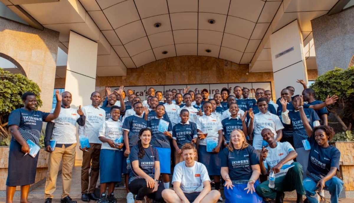 Students who are benefiting from UK-funded regional initiative. As part of the programme, students developed and presented innovative projects linking physics, climate science, robotics and satellite technology. File